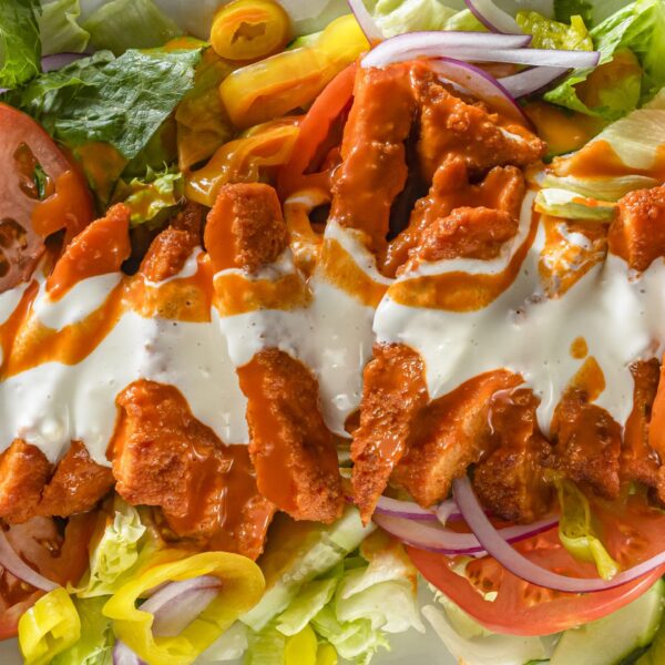 Buffalo chicken on salad
